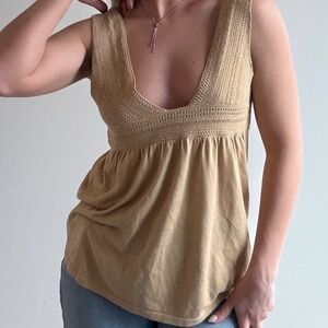 Vintage Theory Crochet Knit Babydoll Top Size Medium